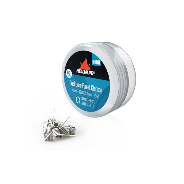 Hellvape Ni90 Dual Core Fused Clapton Coil 26Ga*2+36Ga (0.21ohm) (10Pcs/Pack)
