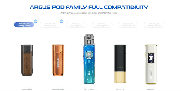 مجموعة نظام Voopoo ARGUS Matrix Pod بسعة 1350 مللي أمبير/ساعة وسعة 3 مل (بحد أقصى 30 وات) – مجموعة نظام Voopoo ARGUS Matrix Pod بسعة 1350 مللي أمبير/ساعة وسعة 3 مل (بحد أقصى 30 وات)
