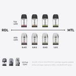 خرطوشة Uwell Caliburn GPP المُحسّنة سعة 3 مل (3 قطع/عبوة) – 0.4 أوم - إعادة تعبئة جانبية
