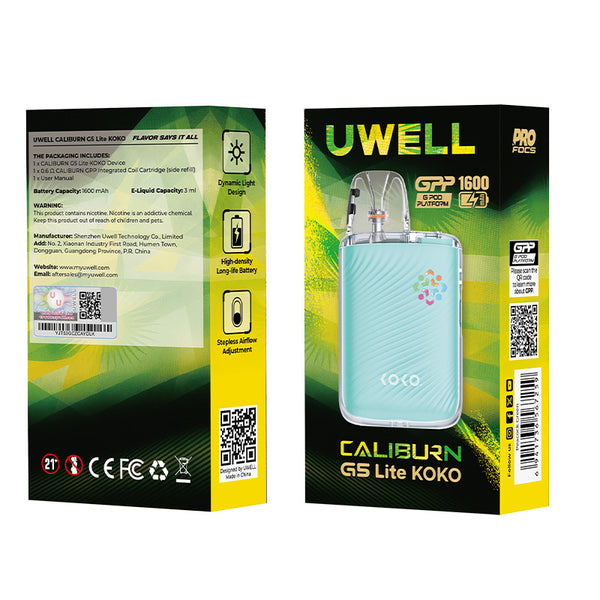 Uwell Caliburn G5 Lite KOKO Pod System Kit 1600mAh 3ml – Uwell – Image 11