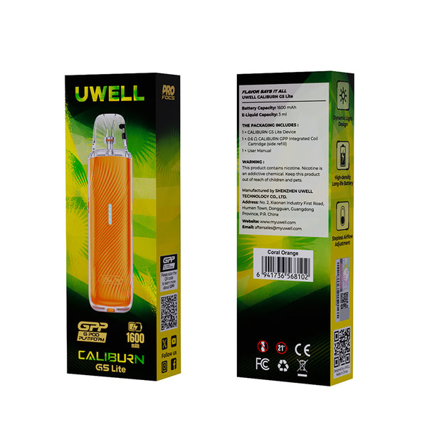 طقم نظام بود Uwell Caliburn G5 Lite، بطارية 1600 مللي أمبير، سعة 3 مل – Uwell – Image 11