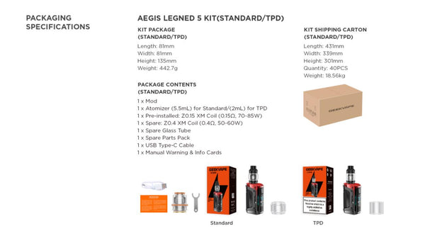 Geekvape Aegis Legend 5 Mod with Z Sub-Ohm Tank 5 Atomizer 5.5/7ml – Geekvape Aegis Legend 5 Mod with Z Sub-Ohm Tank 5 Atomizer 5.5/7ml

