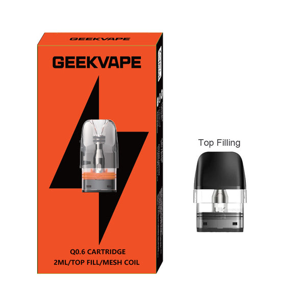 Cartouche Geekvape Q Pod 3ml/2ml (3 pièces/paquet) – 0.6ohm (Top fill 2ml) - 1Pack
