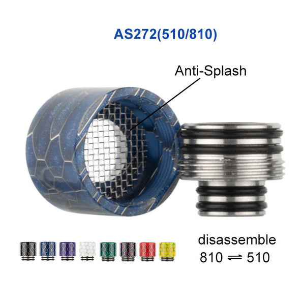 Reewape Resin Drip Tip Random Color (10pcs/pack) – AS272(510/810) - 1Pack
