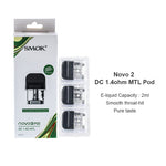 خرطوشة SMOK Novo 2 Pod سعة 2 مل (3 قطع/عبوة) – Novo 2X Meshed 0.9ohm MTL - 1Pack

