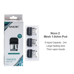 خرطوشة SMOK Novo 2 Pod سعة 2 مل (3 قطع/عبوة) – Novo 2X Meshed 0.9ohm MTL - 1Pack
