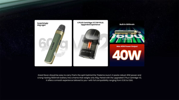 Lost Vape Thelema Aura S Pod System Kit 1600mAh 3ml (Max 40W) – Lost Vape Thelema Aura S Pod System Kit 1600mAh 3ml (Max 40W)
