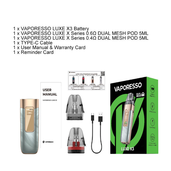 Kit Vaporesso LUXE X3 Pod Mod 2600mAh 5ml (Max 45W) – Vaporesso – Image 21