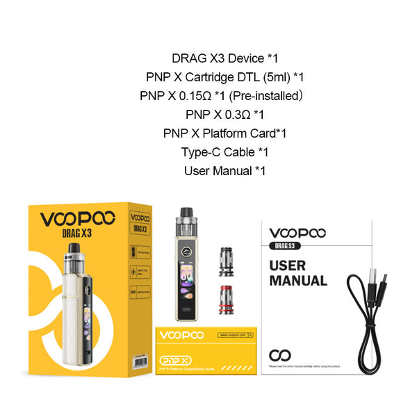 Voopoo Drag X3 80W Box Mod Kit with PnP X Cartridge DTL Pod 5ml – Voopoo Drag X3 80W Box Mod Kit with PnP X Cartridge DTL Pod 5ml
