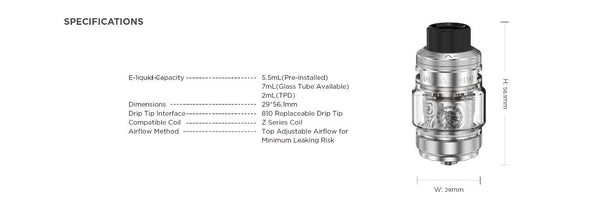 Geekvape Z Sub Ohm Tank 5 Tank 5.5ml (29mm) – Geekvape Z Sub Ohm Tank 5 Tank 5.5ml (29mm)
